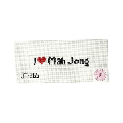 JT265 I LOVE MAH JONG KEYFOB  1.5" x 7.5" 13 Mesh JUDY TASCH NEEDLEPOINT