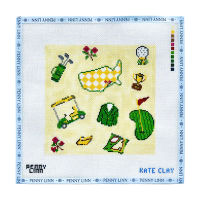 ALL THINGS GOLF  8" x 8" 13 Mesh KATE CLAY ILLUSTRATION