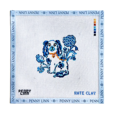 PORCELAIN STAFFORDSHIRE DOG4" x 4" 18 Mesh KATE CLAY ILLUSTRATION