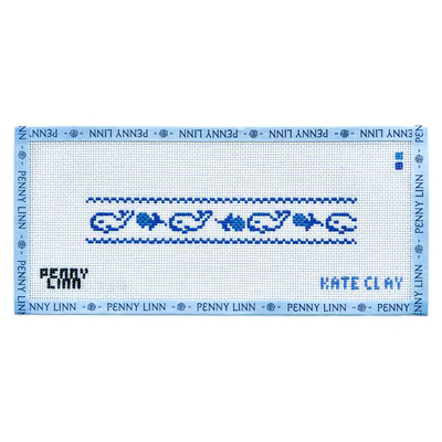 NANTUCKET REVERIE HYDRANGEA & WHALE FOB 1.25" x 8" 13 Mesh KATE CLAY ILLUSTRATION