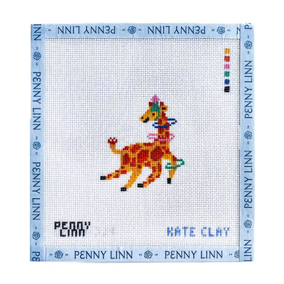 PARTY ANIMAL - GIRAFFE 3" x 3" 18 Mesh KATE CLAY ILLUSTRATION