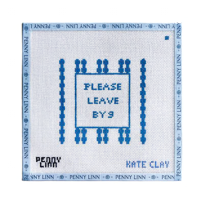 PLEASE LEAVE BY 9 5" x 5" 13 Mesh KATE CLAY ILLUSTRATION