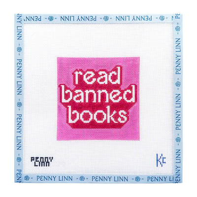 READ BANNED BOOKS 4" x 4" 18 Mesh KYRA COTTER DESIGN