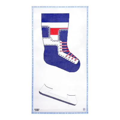 HOCKEY STOCKING - BLUE 23" x 12" 13 Mesh KYRA COTTER DESIGN