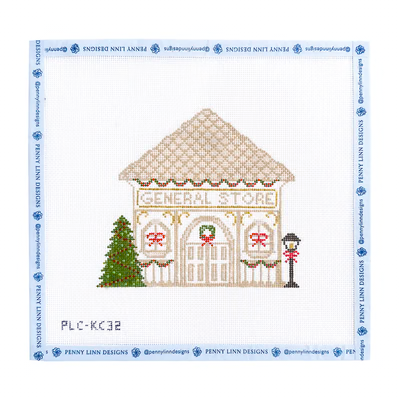 VINTAGE WINTER VILLAGE SERIES: GENERAL STORE 5.75" x 5" 18 Mesh KYRA COTTER DESIGN