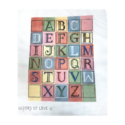 LL682 ALPHABET BLOCKS 11.5" x 8.5" 13 Mesh Labors Of Love
