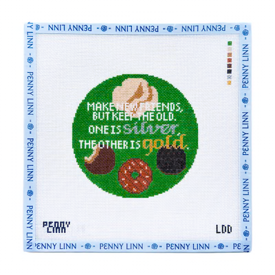 MAKE NEW FRIENDS 5" x 5" 18 Mesh LAZY DOODLE DESIGNS