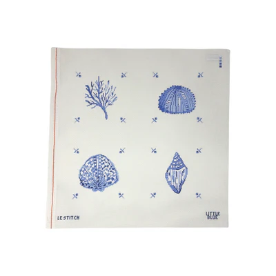 OCEAN DELFT COASTER Each 4" x 4" 18 Mesh LE STITCH