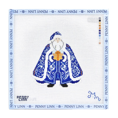 CHINOISERIE SANTA - BLUE 5" x 5" 18 Mesh MARIE & MAXWELL