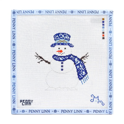 CHINOISERIE SNOWMAN - BLUE 4.7" x 4.4" 18 Mesh MARIE & MAXWELL