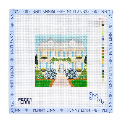 GARDEN DISTRICT WHITE HOUSE 4" x 4" 18 Mesh MARIE & MAXWELL