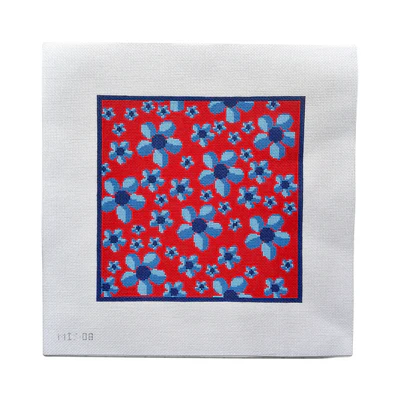 FLOWER POWER MULTI RED 9.7" x 9.8" 13 Mesh MIMI IN STITCHES