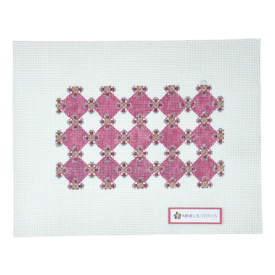 PINK GEOMETRIC FLORAL 5" x 8" 13 Mesh MIMI IN STITCHES