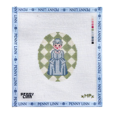 MARIE ANTIONETTE IN BLUE 4.2" x 3.3" 18 Mesh MP STITCHERY