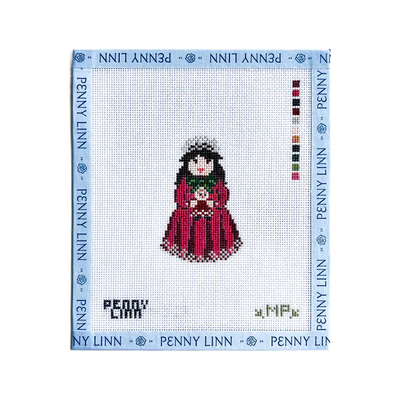 VINTAGE CAROLER- CHARLOTTE 3" x 2" 18 Mesh MP STITCHERY