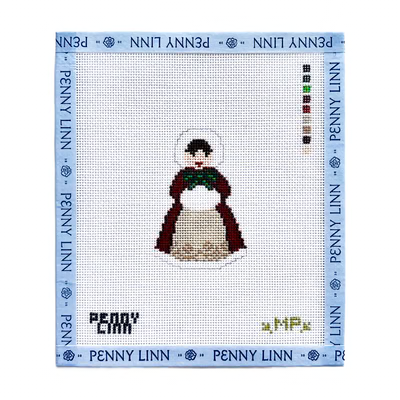 VINTAGE CAROLER- RUTH 3" x 2" 18 Mesh MP STITCHERY