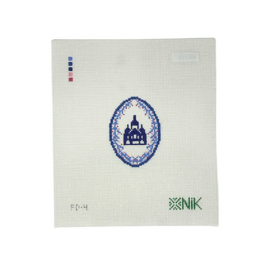 FLEUR DE SACRE COEUR 3" x 2.2" 18 Mesh NIKSTITCH