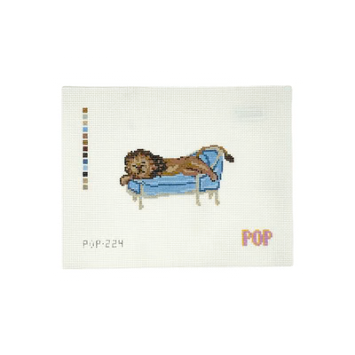 POP-224 CHAISE LOUNGE LION 2.22" x 4" 18 Mesh POP NEEDLE ARTS