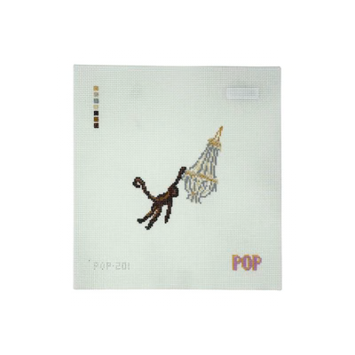 POP-201 18M - MONKEY CHANDELIER 3.78" x 3.44" 18 Mesh POP NEEDLE ARTS