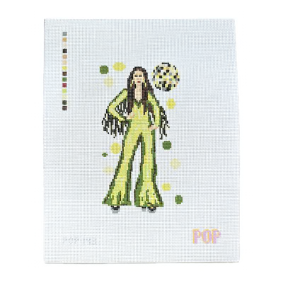 POP-143 DISCO WICKED WITCH 5.78" x 3.22" 18 Mesh POP NEEDLE ARTS