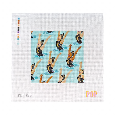 POP-156 SYNCHRONIZED WITCHES 5" x 5" 18 Mesh POP NEEDLE ARTS