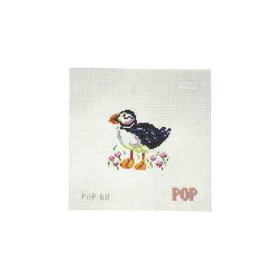 POP-68 COLORFUL PUFFIN 3.54" x 3.69" 13 Mesh POP NEEDLE ARTS