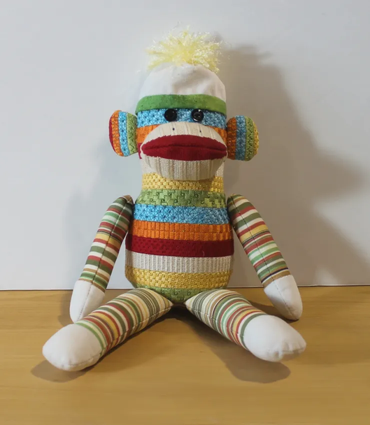 3D   Sammy Sock Monkey 8.5” x 7”Mesh Sew Much Fun