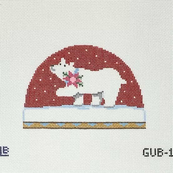 GUB-18 Mrs. Polar Bear (with Flower) 4.75w x 3.25h 18 Mesh LAUREN BLOCH DESIGNS
