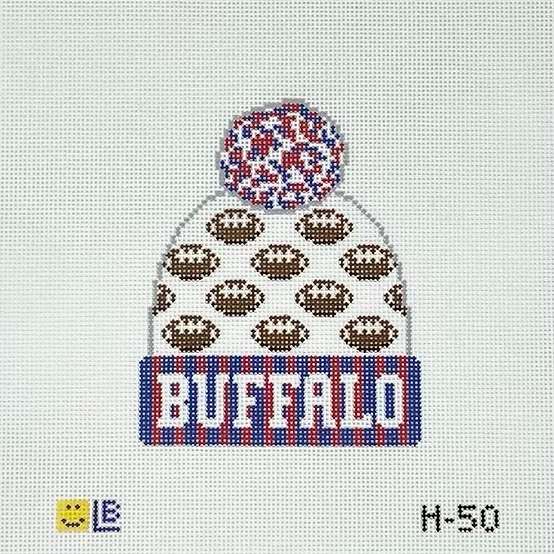 H-50 Beanie - Buffalo Bills Football 3.5w x 4.25h 18 Mesh LAUREN BLOCH DESIGNS