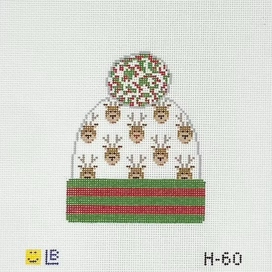 H-60 Beanie - Reindeer 3.5w x 4.25h 18 Mesh LAUREN BLOCH DESIGNS