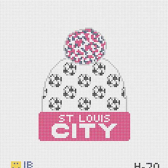 H-70 Beanie - St. Louis CITY Soccer 3.5w x 4.25h 18 Mesh LAUREN BLOCH DESIGNS