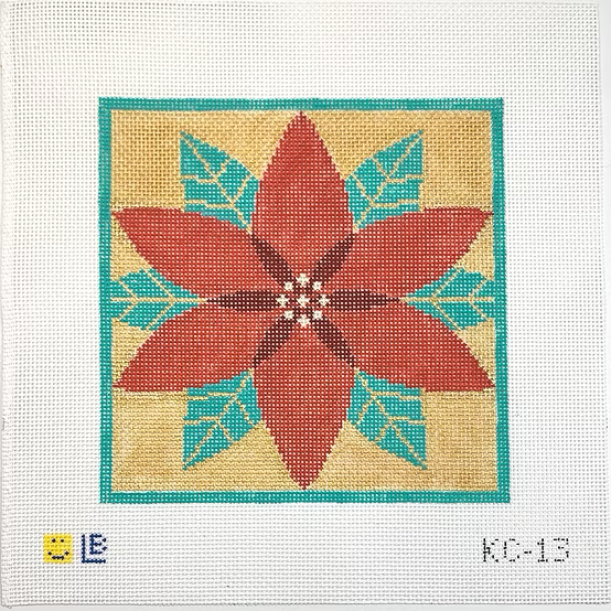 KC-13 Red Poinsettia, 13m 7.5w x 7.5h 13 Mesh  LAUREN BLOCH DESIGNS