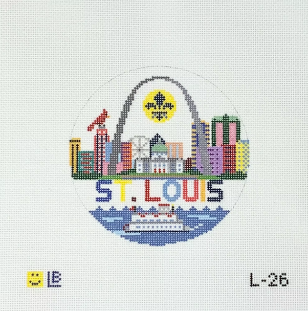 L-26  St. Louis - Gateway Arch 4.5" Round 18 Mesh LAUREN BLOCH DESIGNS