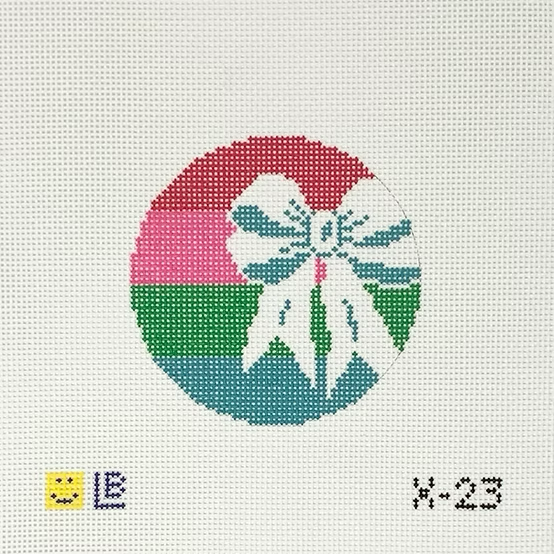X-23 Bow on Stripes 4" Round 13 Mesh LAUREN BLOCH DESIGNS