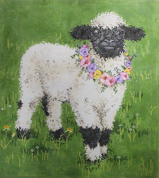 Very Valais  Sheep Lamb 9.5 x 10.5 18 Mesh Once In A Blue Moon By Sandra Gilmore 18-1299