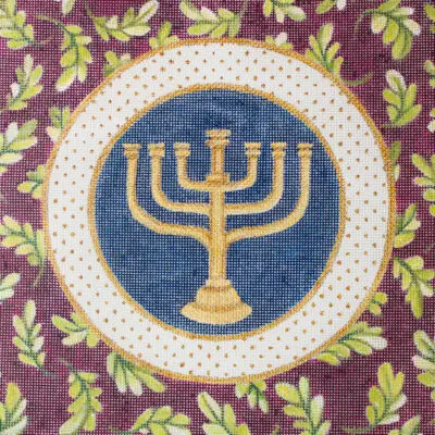 JG-201 Tallis Bag with Menorah 10” x 10” 18 Mesh Janice Gaynor