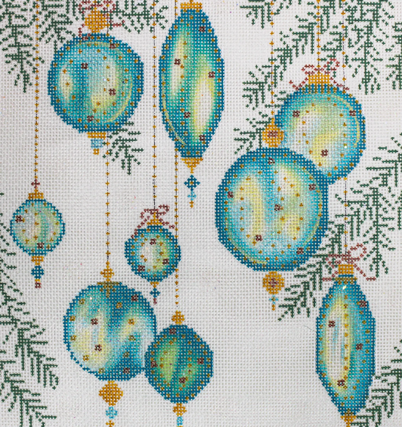 MS186 Teal Christmas Vibes 10” x 10” 14 Mesh Machelle Somerville