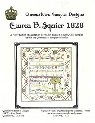 Emma B. Squier 1828 242w x 256h by Queenstown Sampler Designs 26-1307