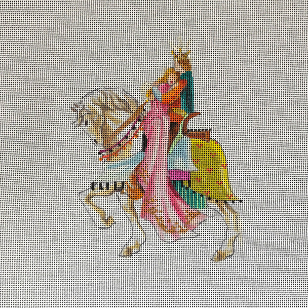People PE264 prince/princess on horse 5 x 6.5  18 Mesh Colors of Praise