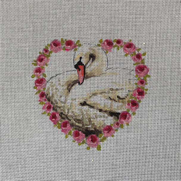 Miscellaneous MC511 Swan in heart of flowers 5 x 4.5 18 Mesh Colors of Praise