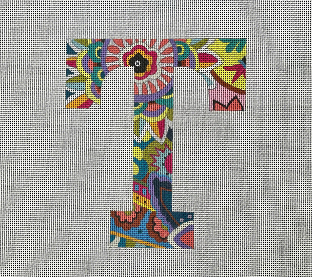 LE156 LETTER T 6" 18 Mesh Colors of Praise
