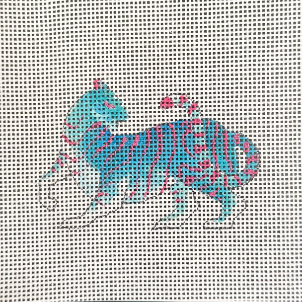JW447 Blue Tiger Charm 3 x 2 18 Mesh Colors of Praise