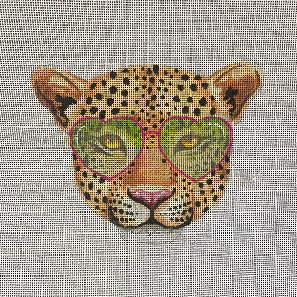 IN715 Leopard With Glasses 6.25 x 5.25 18 Mesh Colors of Praise