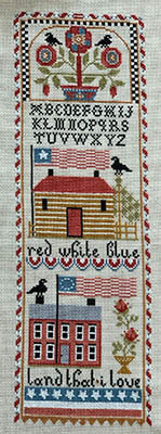 Patriotic Band Sampler 84w x 251h by Twin Peak Primitives 26-1230