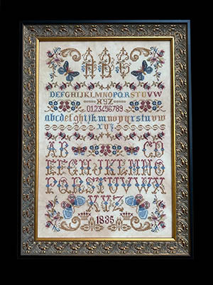 Butterflies Flowers And Letters Sampler  201w x 302h by Twin Peak Primitives 26-1231