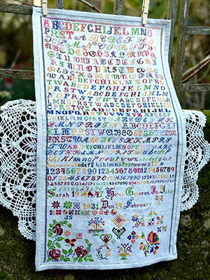 Sarah Hofer 1947 Antique Hutterite Sampler Reproduction by Jan Hicks Creates 26-1186