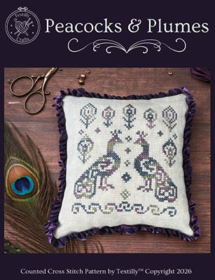 Peacocks & Plumes 53w x 58h by Textilly Crafts 26-1426