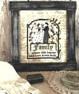 Fraktur Family 116w x 135h by Primitive Hare 26-1834