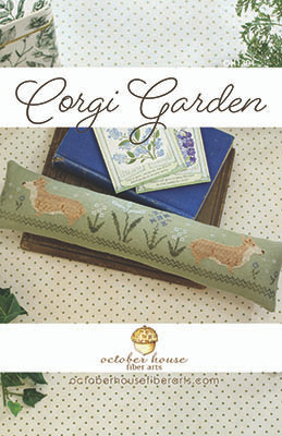 Corgi Garden 217w x 43h by October House Fiber Arts 26-1344