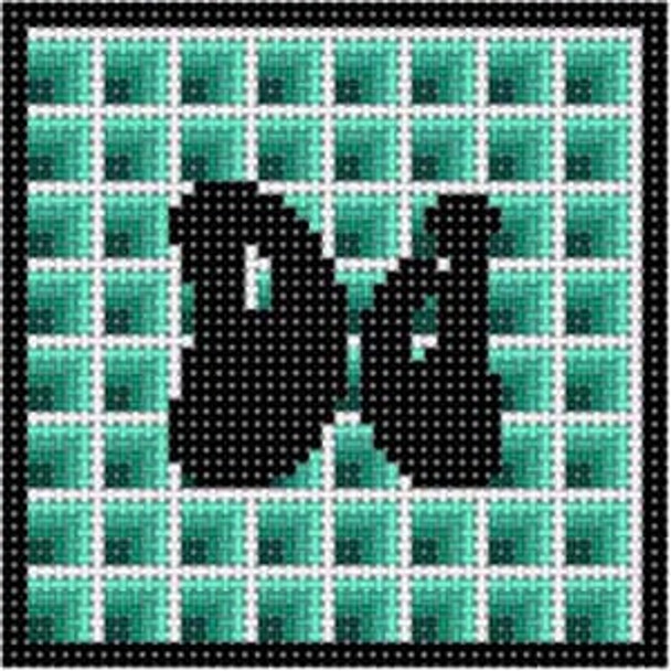 X-199 Treglown Designs D Funky Alphabet 4" x 4" 13 Mesh
